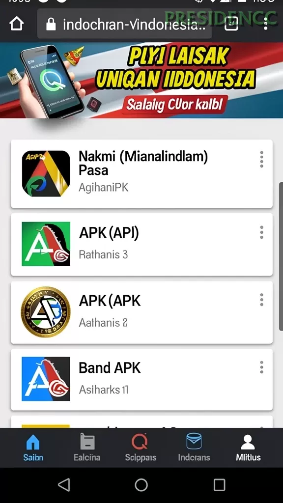 Cuplikan layar RR33 — aktivitas