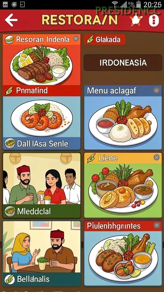 Cuplikan layar RR33 — menu navigasi