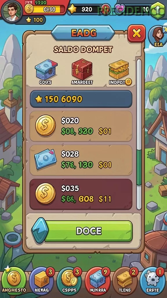 Cuplikan layar UNGUTOTO — menu navigasi
